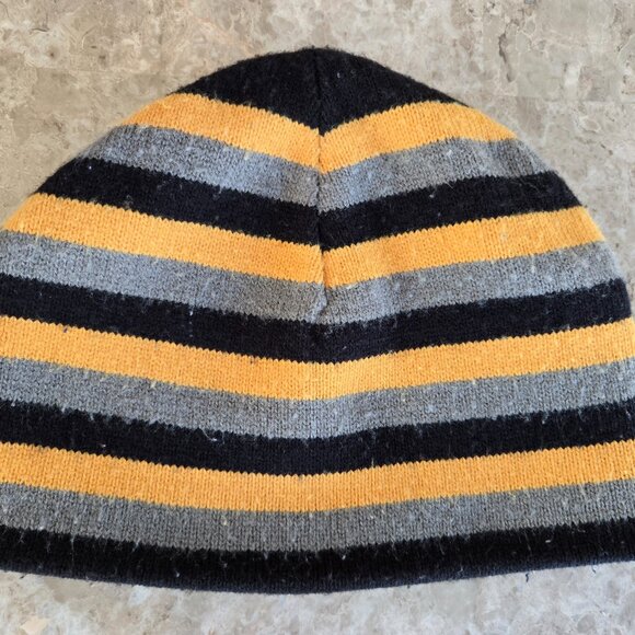 L.L. Bean  Kids/Youth Reversible Beanie Ski Hat Black Gray Yellow Size OS - Picture 2 of 5